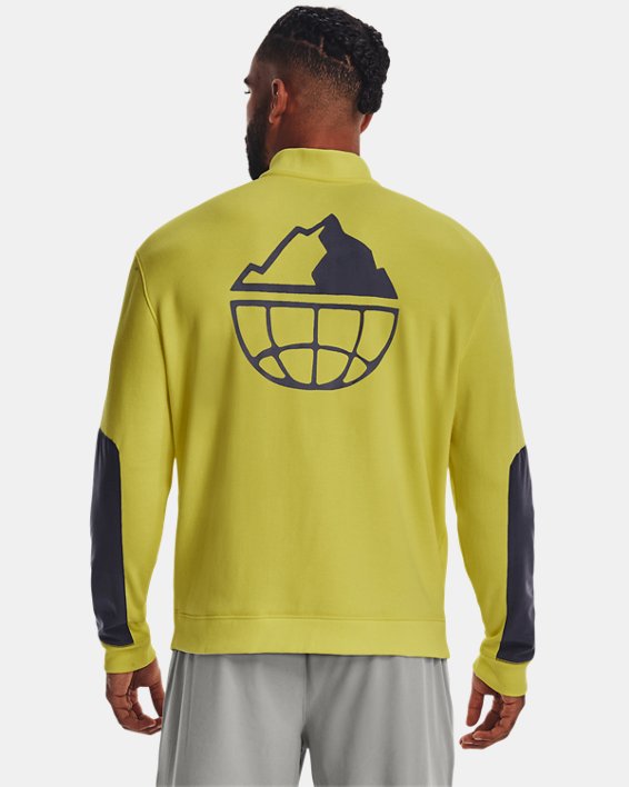 Camiseta con media cremallera UA Run Trail para hombre, Yellow, pdpMainDesktop image number 1